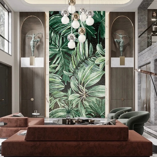 custom-luxury-glass-mosaic-mural-tropical-leaves-and-scenery