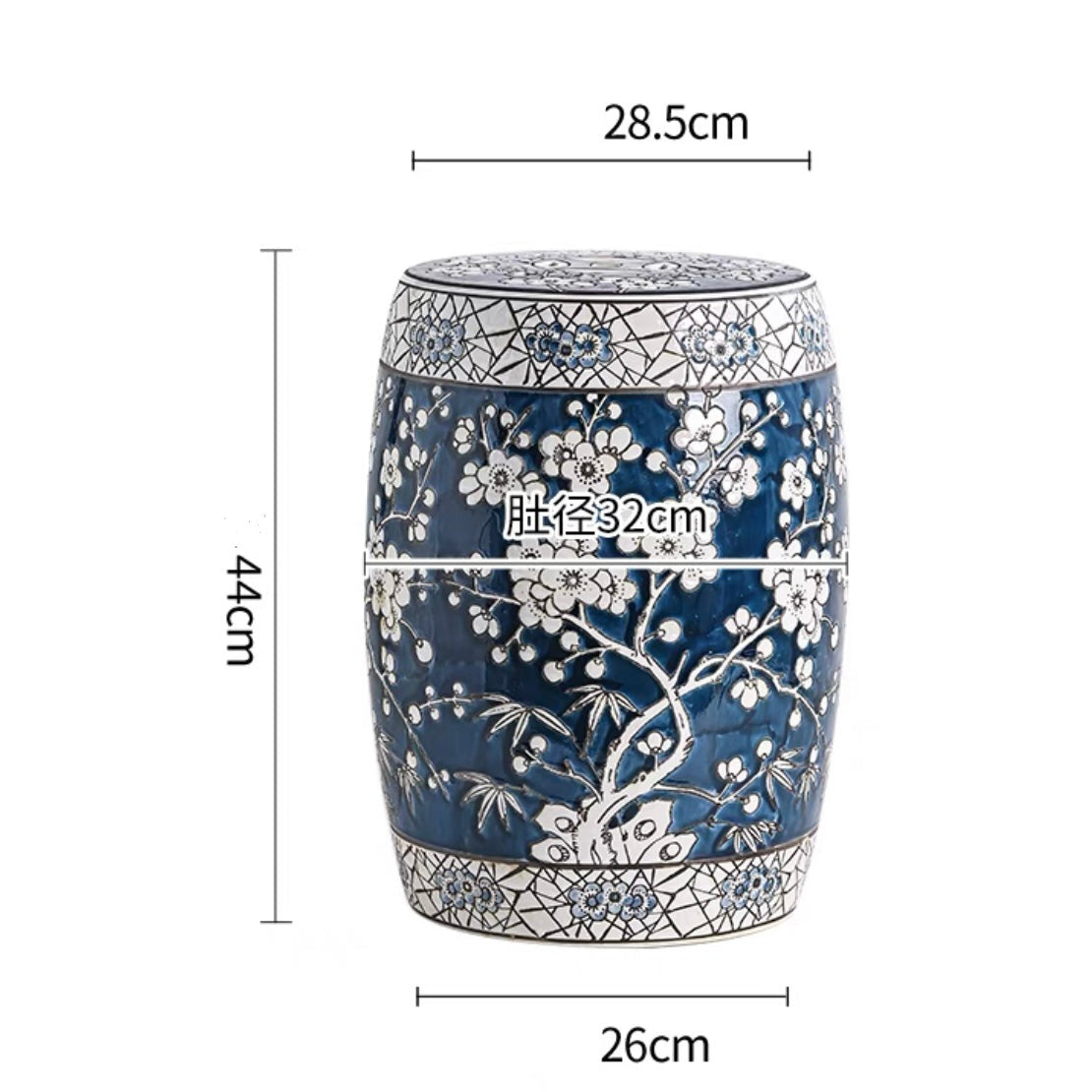 Chinese-style-blue and-white-porcelain-Ceramics-Stool-Side-Table-entryway-stool-home-decor-drum-stool