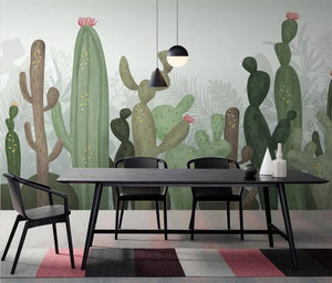 Custom Wallpaper Mural Cactus Flowers (㎡)