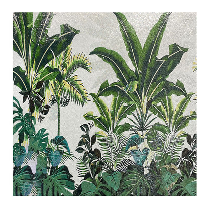 Lush Tropical Paradise Glass Mosaic Mural - Custom Nature Wall Art