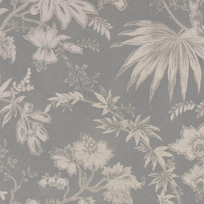 Floral and leaf pattern on a gray background