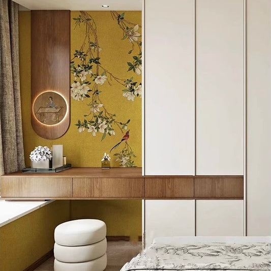 Luxury ochre gold Zen wall mural