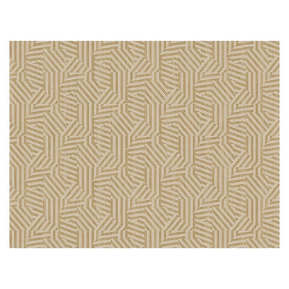 Mid-Century Modern Geometric Maze Wallpaper Mural - Non-Pasted Tan