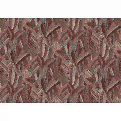 leaf pattern wallpaper with red and brown colors on a white background
