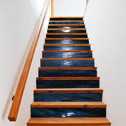 13pcs-diy-3d-stair-wall-stickers-night-lake-landscape-art-stair-sticker-pvc-decals-for-home-decoration-wall-paper-sticker