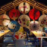 Custom-Size-Wallpaper-Mural-for-Sushi-Restaurant-Colorful-Umbrellas-wallcovering-interior-design