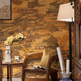 chinoiserie-wallpaper-chinese-classic-painting-wallcovering-oriental-style-decor-orange