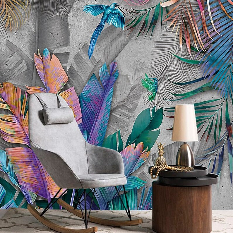 3d-rainforest-wallpaper-nordic-hand-painted-tropical-plant-mural-tv-background-paint-home-decor-for-living-room-bedroom