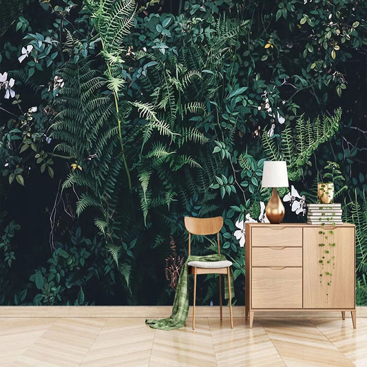 custom-mural-wallpaper-papier-peint-papel-de-parede-wall-decor-ideas-for-bedroom-living-room-dining-room-wallcovering-green-leaves
