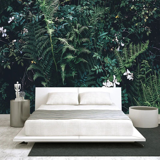 custom-mural-wallpaper-papier-peint-papel-de-parede-wall-decor-ideas-for-bedroom-living-room-dining-room-wallcovering-green-leaves