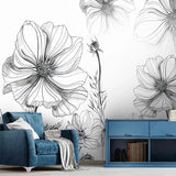 custom-mural-wallpaper-papier-peint-papel-de-parede-wall-decor-ideas-for-bedroom-living-room-dining-room-wallcovering-Modern-Hand-Painted-Black-And-White-Sketch-Flower-abstract