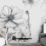 custom-mural-wallpaper-papier-peint-papel-de-parede-wall-decor-ideas-for-bedroom-living-room-dining-room-wallcovering-Modern-Hand-Painted-Black-And-White-Sketch-Flower-abstract