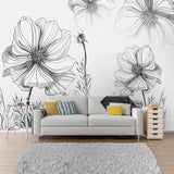 custom-mural-wallpaper-papier-peint-papel-de-parede-wall-decor-ideas-for-bedroom-living-room-dining-room-wallcovering-Modern-Hand-Painted-Black-And-White-Sketch-Flower-abstract