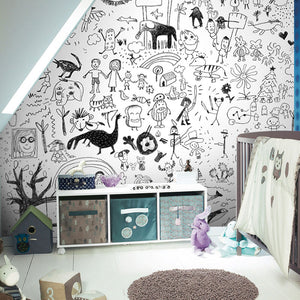 3d-black-and-white-graffiti-background-wall-childrens-room-wallpaper-boy-bedroom-nordic-cartoon-wallpaper-mural-wall-cloth-papier-peint