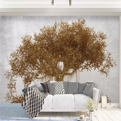 custom-mural-wallpaper-papier-peint-papel-de-parede-wall-decor-ideas-for-bedroom-living-room-dining-room-wallcovering-D-three-dimensional-golden-fortune-tree-wealth