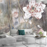 custom-mural-wallpaper-papier-peint-papel-de-parede-wall-decor-ideas-for-bedroom-living-room-dining-room-wallcovering-Vintage-European-style-retro-flamboyant-lotus-and-lotus-leaves
