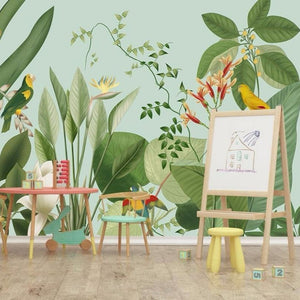 custom-mural-wallpaper-papier-peint-papel-de-parede-wall-decor-ideas-for-bedroom-living-room-dining-room-wallcovering-Nordic-leaves-background-wall-pastoral-tropical-leaves