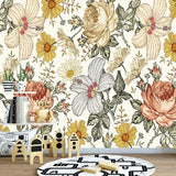 custom-mural-wallpaper-papier-peint-papel-de-parede-wall-decor-ideas-for-bedroom-living-room-dining-room-wallcovering-hand-painted-peony-flower-wall-covering