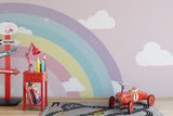 custom-mural-wallpaper-papier-peint-papel-de-parede-wall-decor-ideas-for-bedroom-living-room-dining-room-wallcovering-nordic-violet-rainbow-simplicity-cloud-children-background-wall