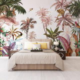 custom-mural-wallpaper-papier-peint-papel-de-parede-wall-decor-ideas-for-bedroom-living-room-dining-room-wallcovering-Tropical-Jungle-Animals-rainforest