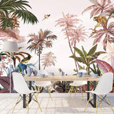 custom-mural-wallpaper-papier-peint-papel-de-parede-wall-decor-ideas-for-bedroom-living-room-dining-room-wallcovering-Tropical-Jungle-Animals-rainforest