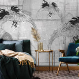 custom-mural-wallpaper-papier-peint-papel-de-parede-wall-decor-ideas-for-bedroom-living-room-dining-room-wallcovering-cranes-black-and-whitecustom-mural-wallpaper-papier-peint-papel-de-parede-wall-decor-ideas-for-bedroom-living-room-dining-room-wallcovering-cranes-black-and-white