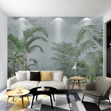 custom-mural-wallpaper-papier-peint-papel-de-parede-wall-decor-ideas-for-bedroom-living-room-dining-room-wallcovering-Red-Retro-Nostalgic-Tropical-Forest-Coconut-Trees-Plant-Toucan-Jungle