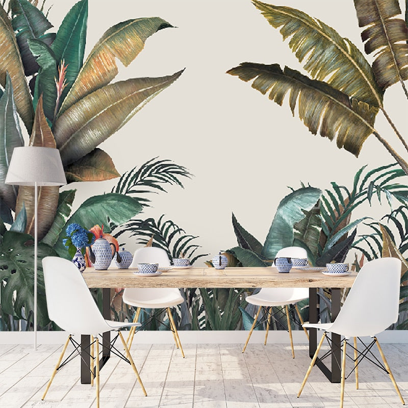 Custom Wallpaper Mural Tropical Plants Jungle Leaves | BVM Home