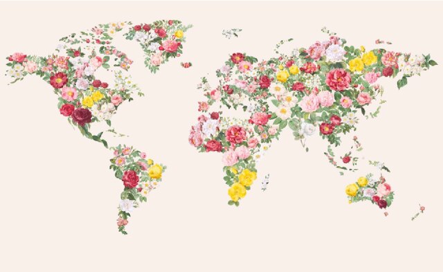 custom-mural-wallpaper-papier-peint-papel-de-parede-wall-decor-ideas-for-bedroom-living-room-dining-room-wallcovering-floral-world-map