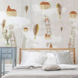 custom-mural-wallpaper-papier-peint-papel-de-parede-wall-decor-ideas-for-bedroom-living-room-dining-room-wallcovering-Cartoon-House-Wall-paper-Mural-3D-Sky-Scaling-Ladder-kids-room