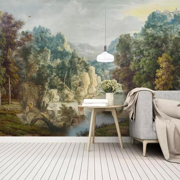 custom-mural-wallpaper-3d-living-room-bedroom-home-decor-wall-painting-papel-de-parede-papier-peint-nostalgic-medieval-retro-rainforest