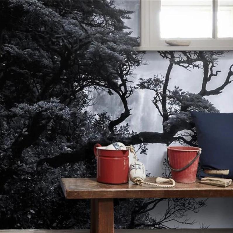 custom-wallpaper-nordic-black-and-white-landscape-waterfall-personalized-creative-home-decoration-murals-wallpaper-papier-peint