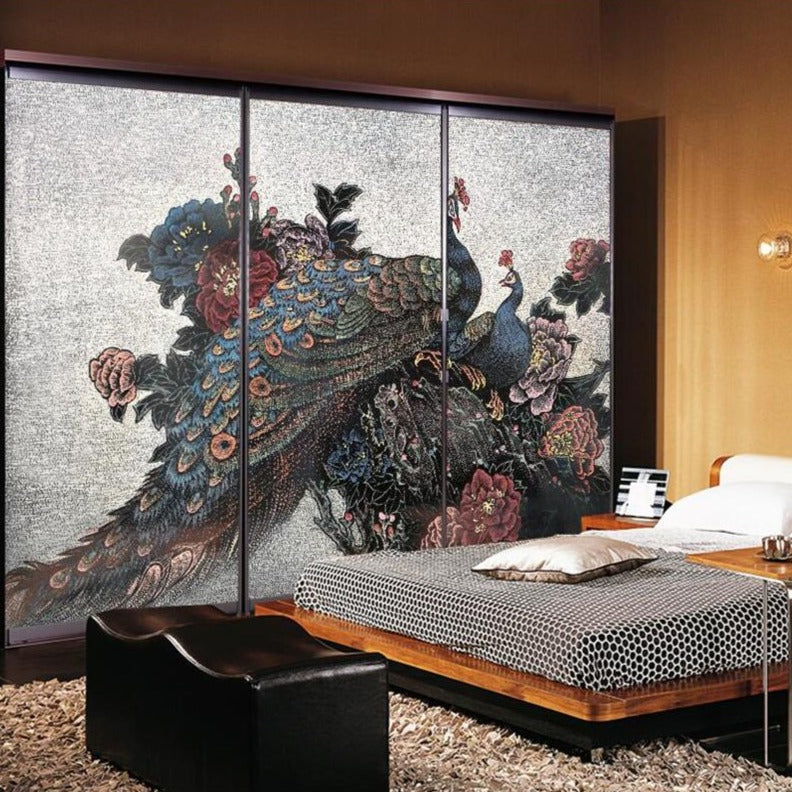 custom-wallpaper-peacock-peony-watercolor-sand-painting-style-new-chinese-style-tv-background-wall-murals-3d-wallpaper