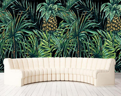 custom-3d-wallpaper-mural-hand-painted-in-southeast-asia-style-pineapple-leaves-photo-mural-3d-wallpaper-papier-peint