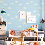 childrens-room-bedroom-wallpaper-boy-princess-room-cartoon-lovely-pink-blue-non-woven-blue-sky-white-cloud-rain-wallpaper-roll-papier-peint