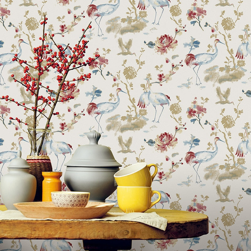 chinese-rustic-birds-flowers-wall-papers-home-decor-crowned-crane-wallpaper-roll-for-living-room-walls-papel-mural-papier-peint