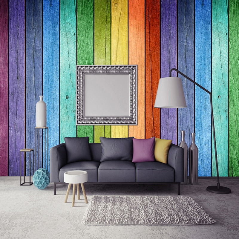 Random Color Wall Custom Wallpaper Mural Rainbow Colorful Board | BVM Home