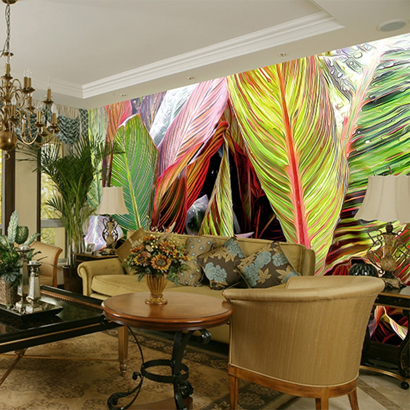 custom-3d-large-mural-bedroom-living-room-sofa-tv-wallpaper-hand-painted-tropical-rainforest-banana-leaf-non-woven-photo-mural