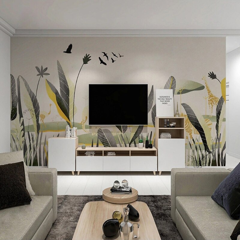 Custom Wallpaper Mural Tropical Plants Palm Leaves | BVM Home