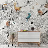 custom-3d-mural-wallpaper-french-landscape-tropical-rainforest-animals-and-plants-living-room-dining-room-background-wall-papier-peint