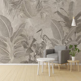 custom-mural-wallpaper-papier-peint-papel-de-parede-wall-decor-ideas-for-bedroom-living-room-dining-room-wallcovering-vintageHand-Painted-Retro-Tropical-Plant-Flowers-crane