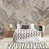 custom-mural-wallpaper-papier-peint-papel-de-parede-wall-decor-ideas-for-bedroom-living-room-dining-room-wallcovering-vintageHand-Painted-Retro-Tropical-Plant-Flowers-crane