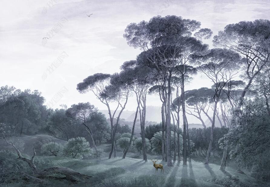 custom-mural-wallpaper-3d-living-room-bedroom-home-decor-wall-painting-papel-de-parede-papier-peint-Hand-painted-Forest-Western-Landscape-Retro-Oil-Painting