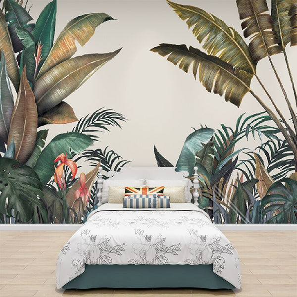 Custom Mural Wallpaper Tropical Plant Forest Banana Leaf | BVM Home