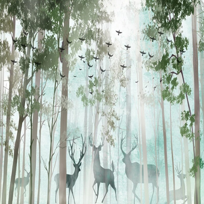 custom-3d-mural-wallpaper-modern-forest-elk-living-room-tv-sofa-background-wall-painting-nordic-style-home-decor-papel-de-parede-papier-peint
