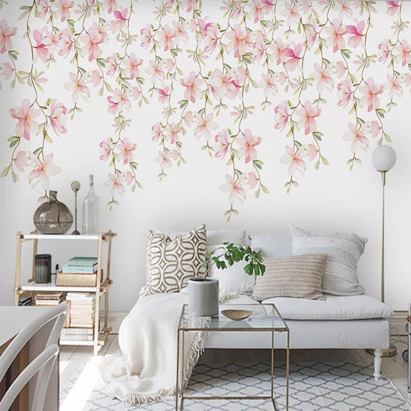 custom-mural-wallpaper-papier-peint-papel-de-parede-wall-decor-ideas-for-bedroom-living-room-dining-room-wallcovering-flowers-floral-pink