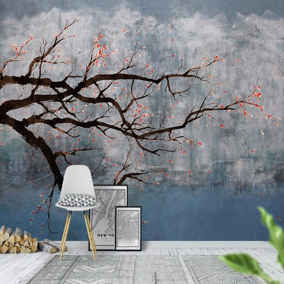custom-mural-wallpaper-papier-peint-papel-de-parede-wall-decor-ideas-for-bedroom-living-room-dining-room-wallcovering-Modern-Hand-Painted-Pastoral-Oil-Painting-Plum-Blossom-Flower-Branches