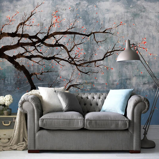 custom-mural-wallpaper-papier-peint-papel-de-parede-wall-decor-ideas-for-bedroom-living-room-dining-room-wallcovering-Modern-Hand-Painted-Pastoral-Oil-Painting-Plum-Blossom-Flower-Branches