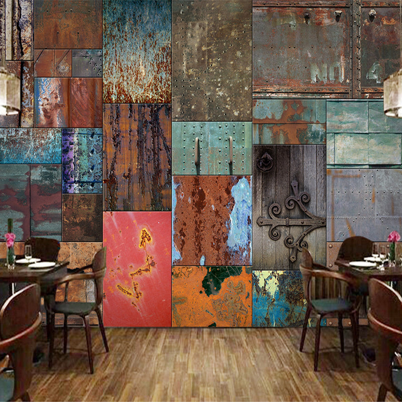 custom-wall-mural-wallcovering-european-retro-iron-sheet-wallpaper-vintage-backdrop-mural