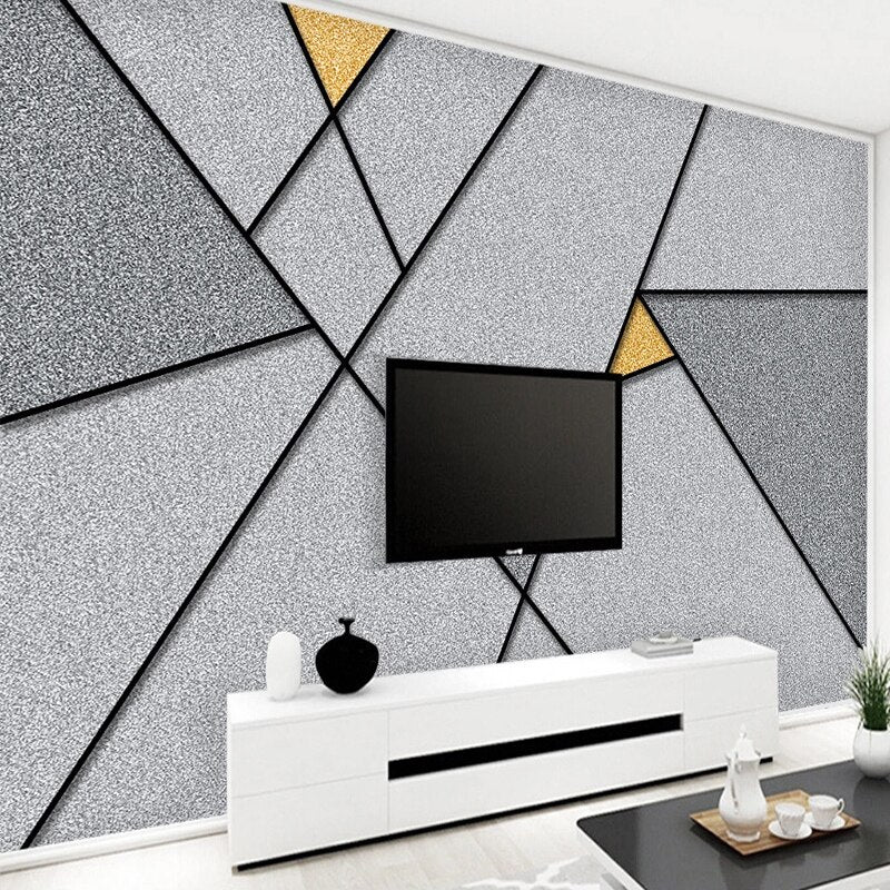 Custom Wallpaper Mural Abstract Grey Geometric Pattern | BVM Home